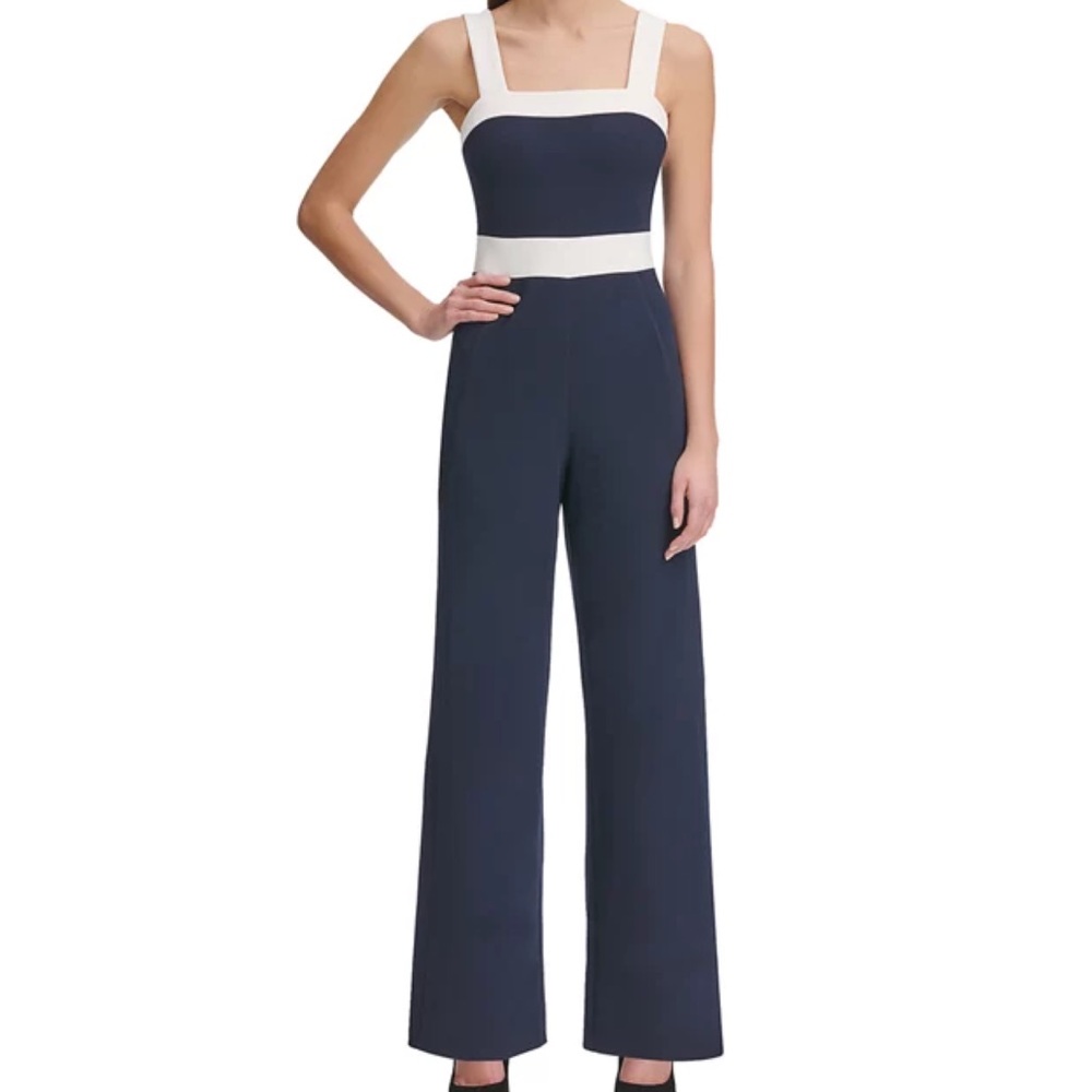 Tommy Hilfiger Navy Blue & White Jumpsuit